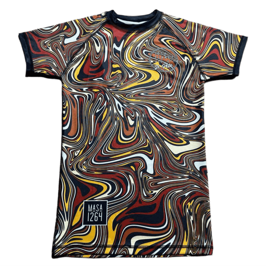 10th Planet St.Pete 1264 Rashguard Liquid Melted Gold Brown