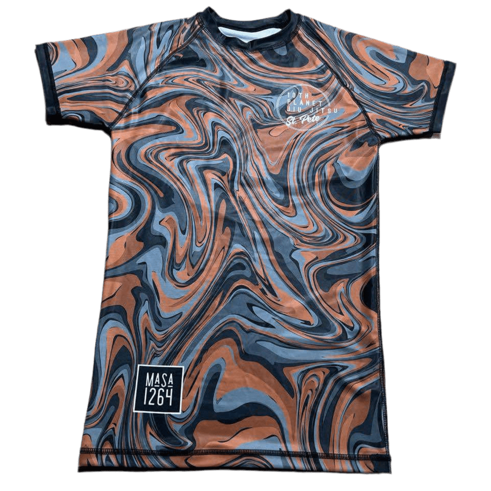 10th Planet St.Pete 1264 Rashguard Paint Brown Rust Brown Belt