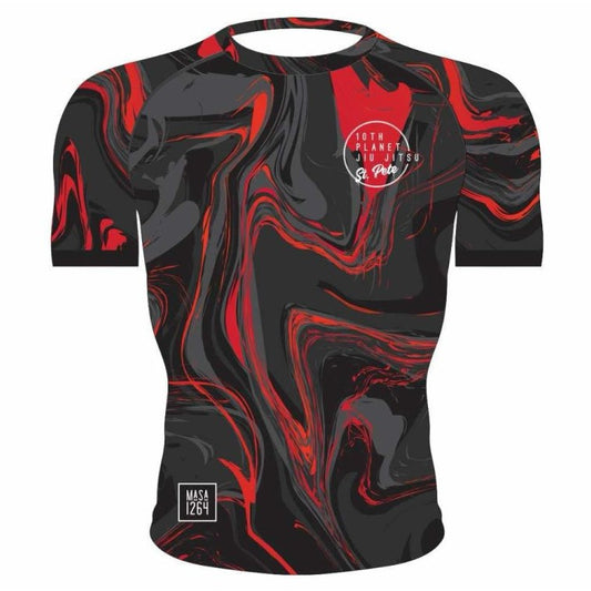 10th Planet St.Pete 1264 Rashguard Marble Black Belt Red - MASA 1264