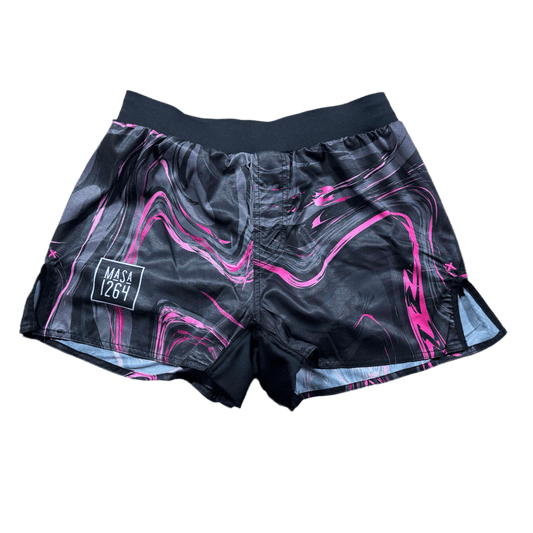 1264 Competitor Cut Unisex Shorts Pink Marble White Belt Edition