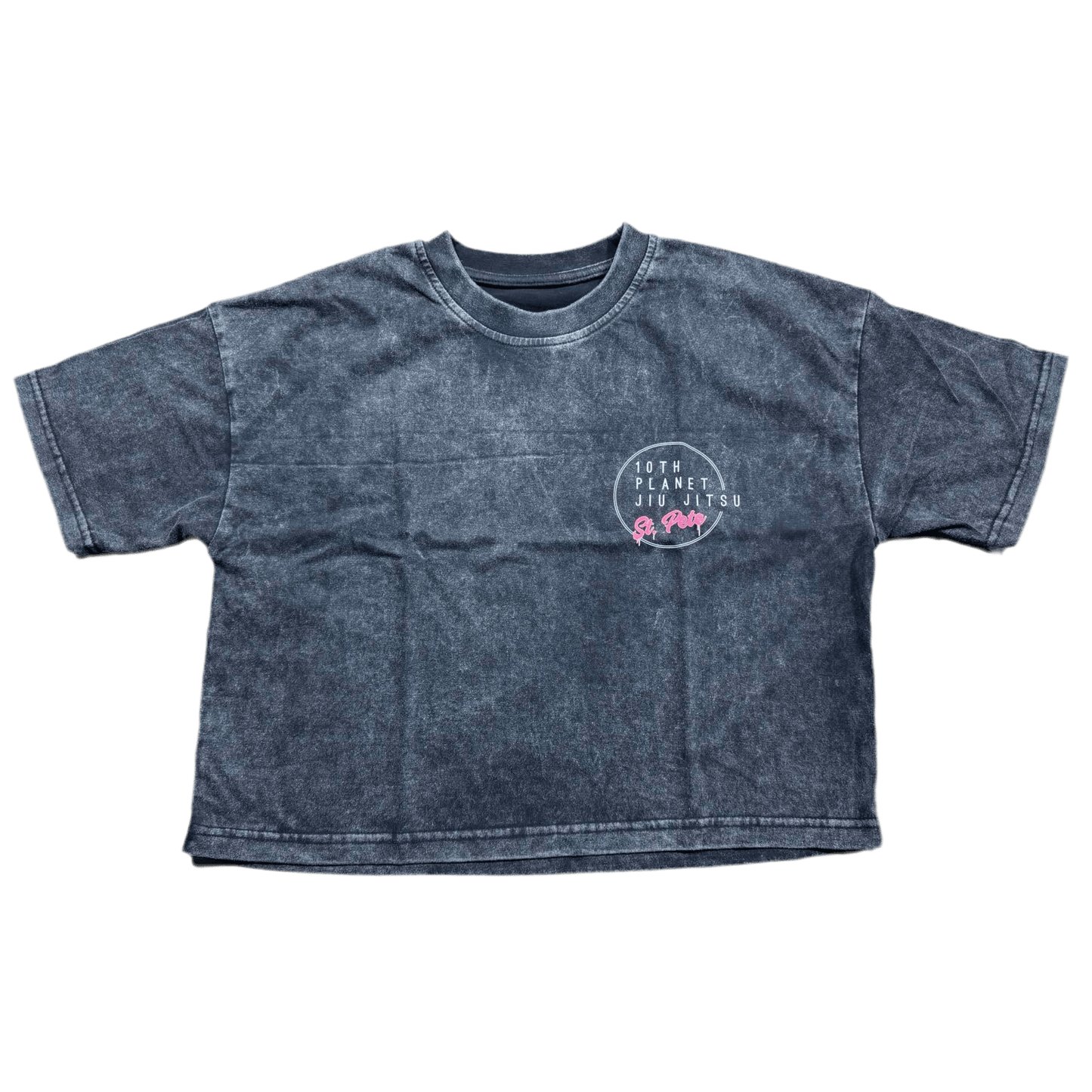 1264 Oversized Black Acid Wash Womens Box Crop Shirt 10th Planet Royal Oak