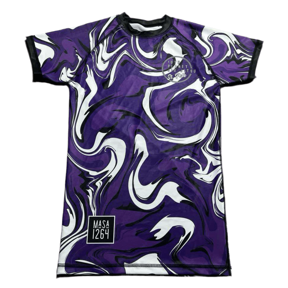 10th Planet St.Pete 1264 Rashguard Marble Purple Snow Purple Belt